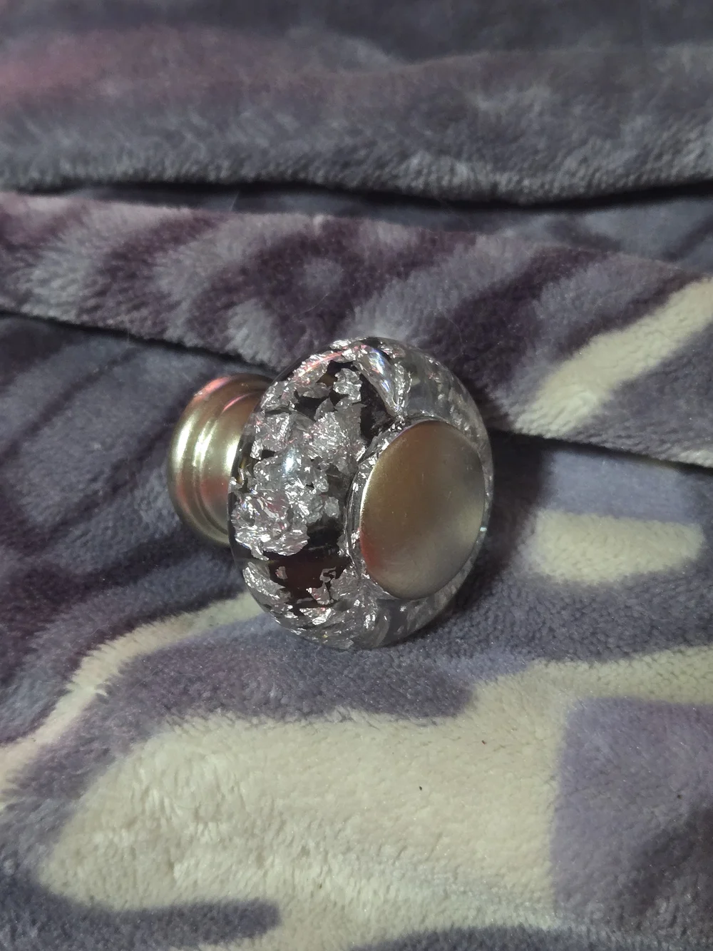 Crystal Resin Drawer Knobs in Silver Tone